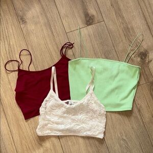 FOREVER 21 & ZAFUL Spaghetti Strap Crop Tank Top Bundle